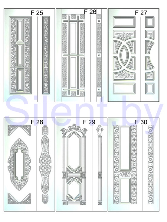 резная отделка металлических дверей 